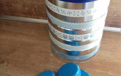 DIY boîte à formes 100% récup avec une boîte de lait en poudre