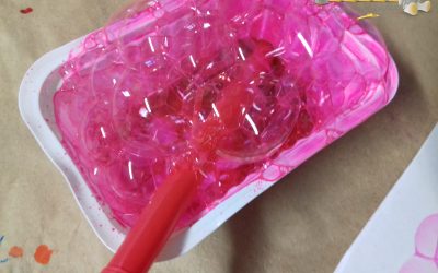 {Technique Fond en Arts visuels}Bulles de produit vaisselle et encre