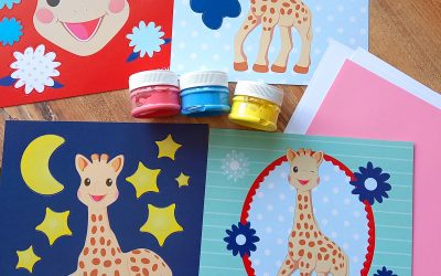 Sophie le girafe : cartes à peindre au doigt chez SES CREATIVE